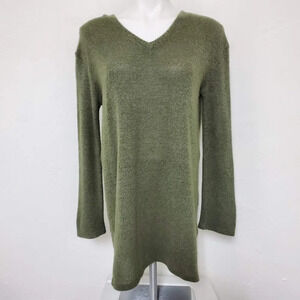 PIKO 1988 | Green V-Neck Knit Tunic Top Small